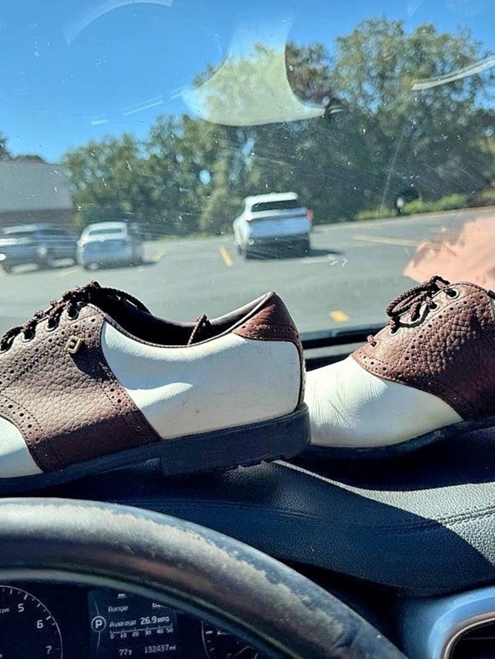 footjoy Leather Oxfords White & Brown US 9 M